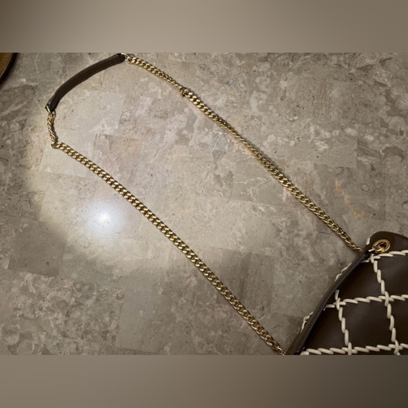 Tory Burch Brown and Cream Quilted Shoulder Bag - Picture 14 of 14